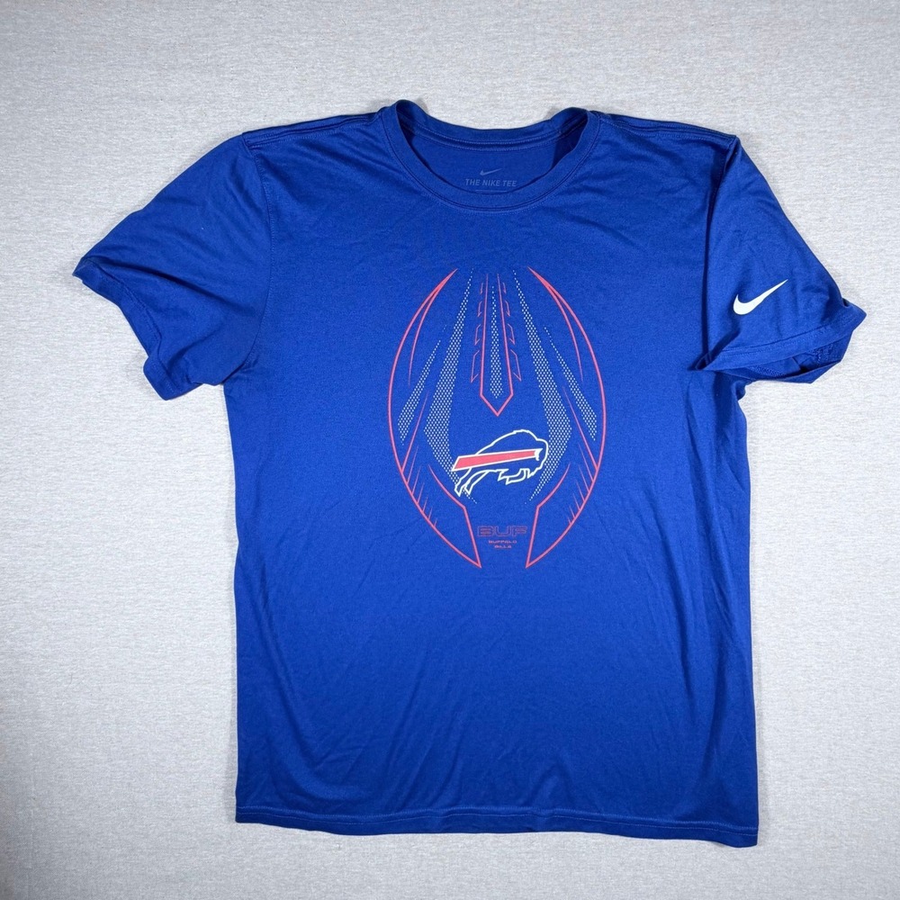 Nike Buffalo Bills Mens Medium Blue Dri-FIT Short Sleeve Graphic T-Shirt NFL